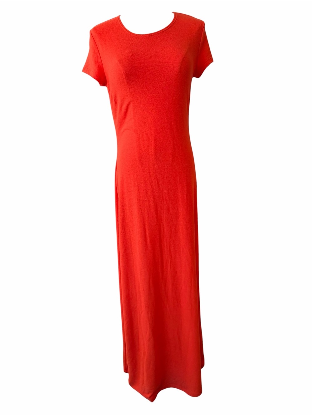 L Leset Lauren Short-Sleeve Sheath Maxi Dress in Poppy